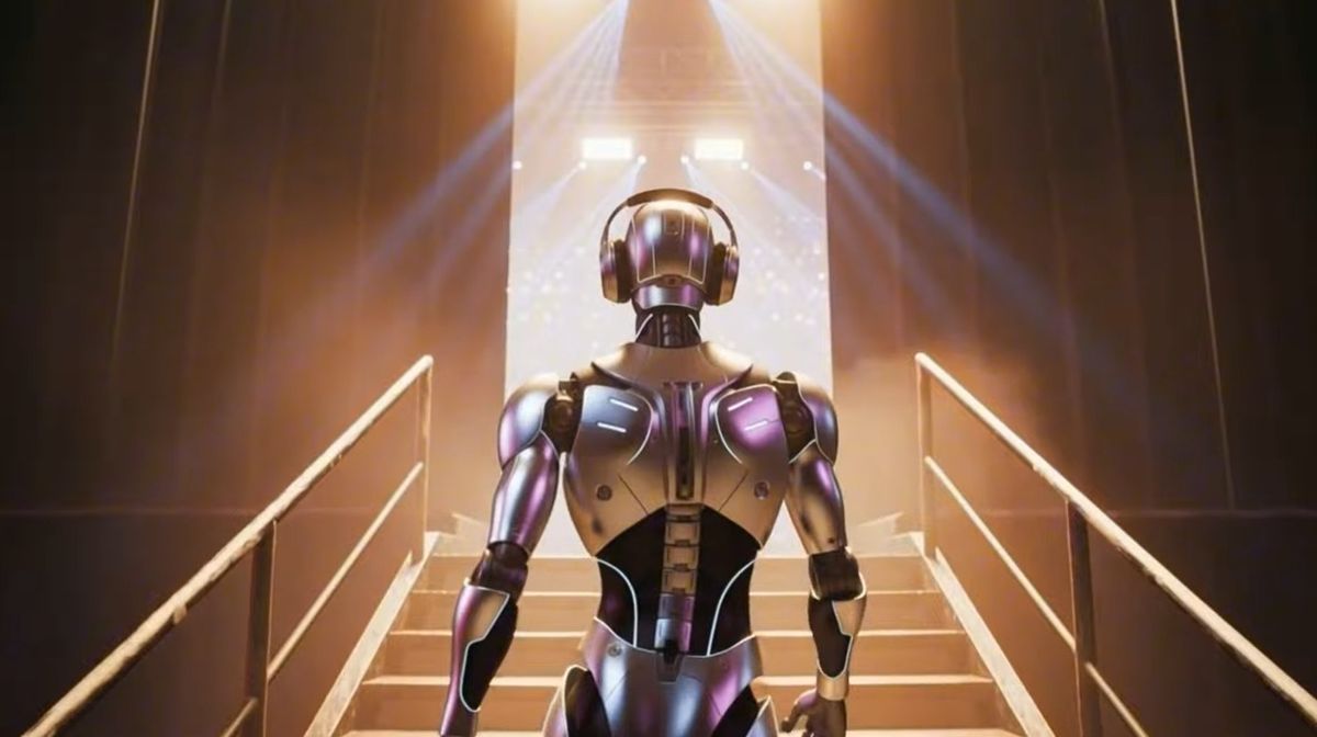 The Way It Feels — robot op trap naar podium