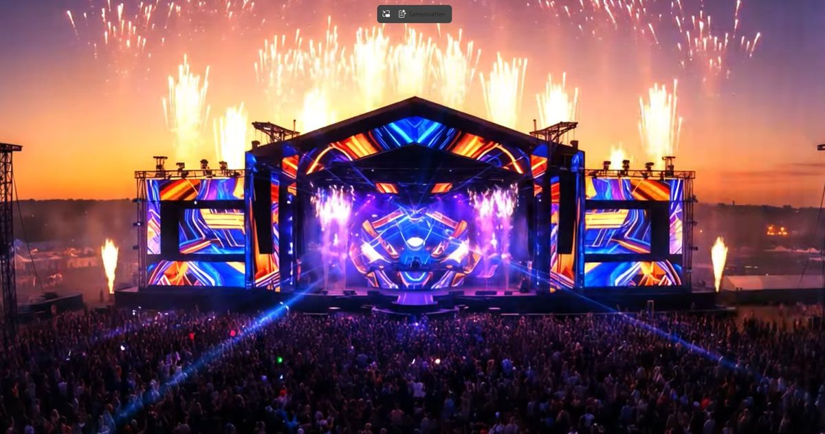 The Way It Feels — groot podium met vuurwerk